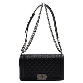 Chanel Medium Flap Black Caviar Shoulder Bag Black