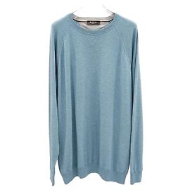 Loro Piana Kaschmir-Strickpullover mit Rundhalsausschnitt Blau