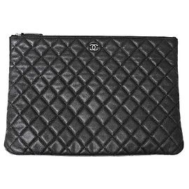 Chanel Caviar Clutch Large Schwarz