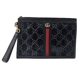 Gucci Ophidia GG Samt-Clutch Schwarz