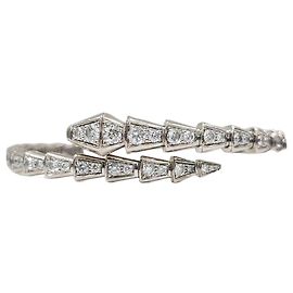 Bulgari Pulseira Serpenti Viper em ouro branco com pavê total de diamantes Prata
