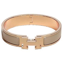 Hermès Blanc Bangle Women's Bracelet Maron Glace Rose Gold Pink