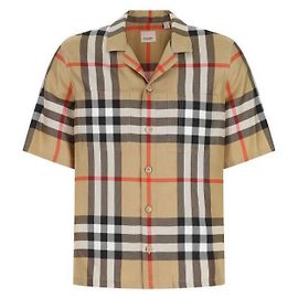 Burberry Short-sleeve Check Silk Shirt Multiple colors