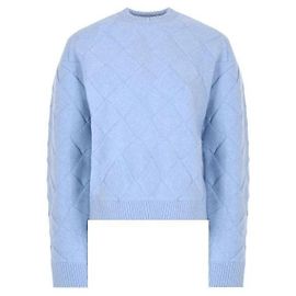 Bottega Veneta Pull en laine Intreccio stamp: Bleu