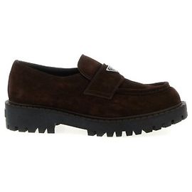 Prada Suede Leather Loafers Black