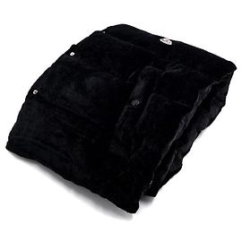 Moncler Sciarpa e Muffler in Velluto Nero e Piumino d'Oca Nero