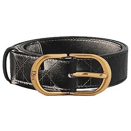 Dior CD Classy Gürtel Schwarz Kalbsleder Cannage Schwarz