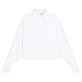 Céline Camisa Crop de Popelina de Algodón White Blanco