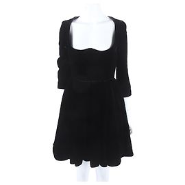 Christian Dior Samtkleid Schwarz