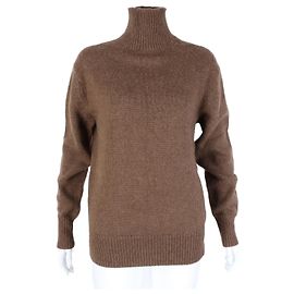 Dries Van Noten Langärmliger Strickpullover mit Rollkragen Braun
