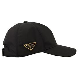 Prada Boné de beisebol em nylon com logótipo Triangle Preto