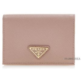 Prada Saffiano Leather Wallet Red