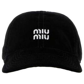 Miu Miu Baseballkappe aus Samt Schwarz