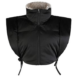 Isabel Marant Wendbare Nylon-Kunstpelz-Kapuzenweste Black stamp Schwarz