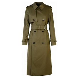 Burberry Gabardina larga de mezcla de algodón Dorado
