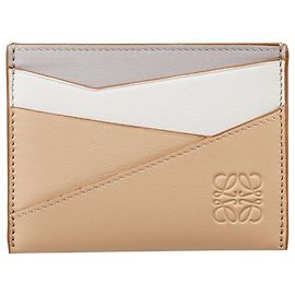 Loewe Puzzle Plain Card Holder Ghost Silky Beige Orange