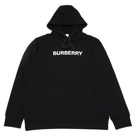 Burberry Sudadera con capucha de algodón con estampado de logo Negro