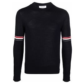 Thom Browne Feiner Merino-Wollstrick mit Armbündchen Mehrfarben