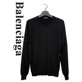 Pull en maille Balenciaga avec logo noir Multicolore