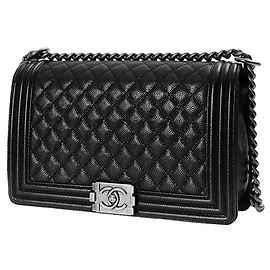 Chanel Borsa Boy Caviar Large Flap Bag Nero