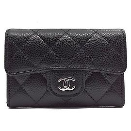 Tarjetero Chanel Caviar Negro Negro