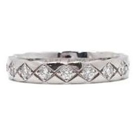 Chanel Anel Coco Crush em ouro branco e diamantes Branco