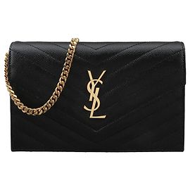 Saint Laurent Borsa a tracolla Cassandra Chain Oro Nero Nero