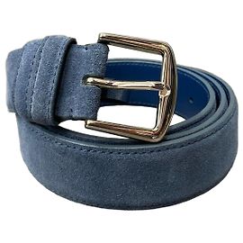 Loro Piana Suede Belt Blue Blue