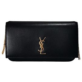 Saint Laurent Bolsa de ombro com corrente porta-telemóvel Preto