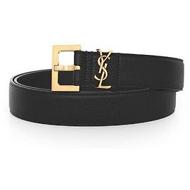 Saint Laurent Monogram Gold Belt Black Cloth Black