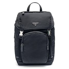 Prada Nylon and Saffiano Leather Backpack Black