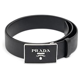 Prada Ledergürtel Schwarz Schwarz