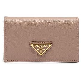 Prada Saffiano Metal Logo Card Holder Red