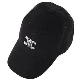Céline Gorra de sarga de algodón Negro y Blanco Negro
