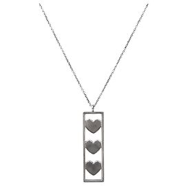 Tiffany & Co Collana Barra Triplo Cuore Argento Argento