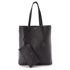 Pasta executiva Saint Laurent em couro preto Preto
