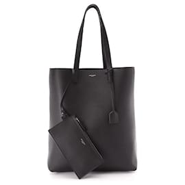 Saint Laurent Leather Briefcase Black Black