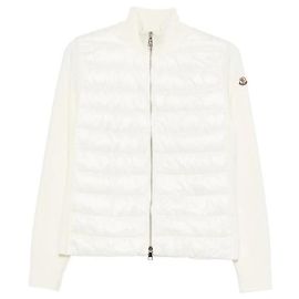 Casaco cardigan acolchoado em malha Moncler Tricot Prata