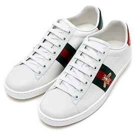 Gucci Sapatilhas femininas Ace Bee bordadas Prata