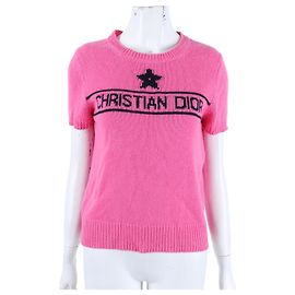 Christian Dior Kurzarm-Strick Pink