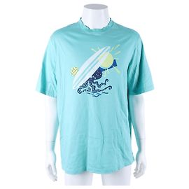 Camisa Hermès Azul Celeste de Algodão de Manga Curta Azul