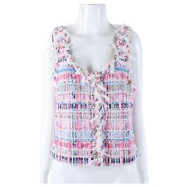 Colete de tweed Chanel Rosa