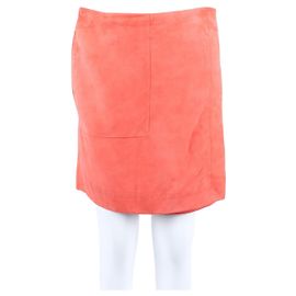 Hermès Suede Wrap Skirt Orange