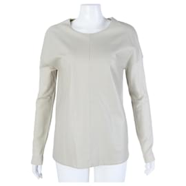 Hermès Strick mit Lederbesatz Braun