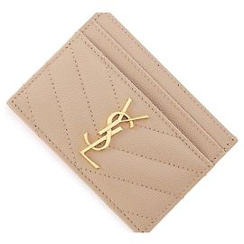 Saint Laurent Monogram Card Wallet Orange Cloth Orange