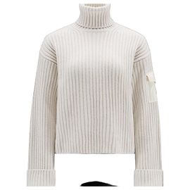 Moncler Wollpullover mit Rollkragen Silber