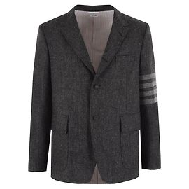 Thom Browne Diagonal Armband Single Breasted Wool Jacket Black