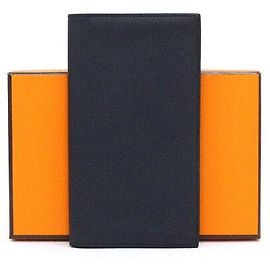 Hermès Citizen Twill Silk Long Wallet for Men Black
