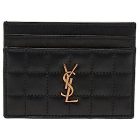 Saint Laurent Tarjetero Monogram Matelassé Cassandra Negro