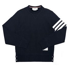 Thom Browne Crewneck Sweatshirt RWB Tab Loopback Jersey Knit Schwarz